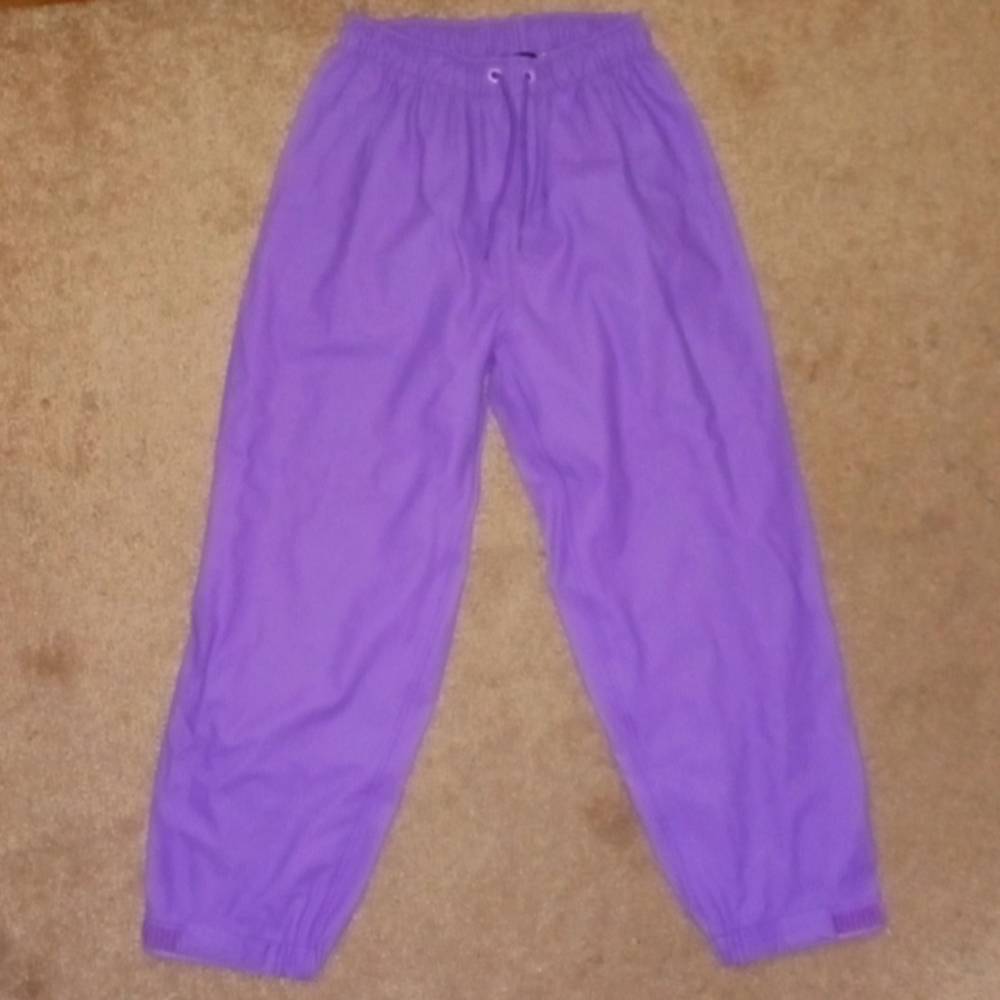 Girls purple rain pants waterproof